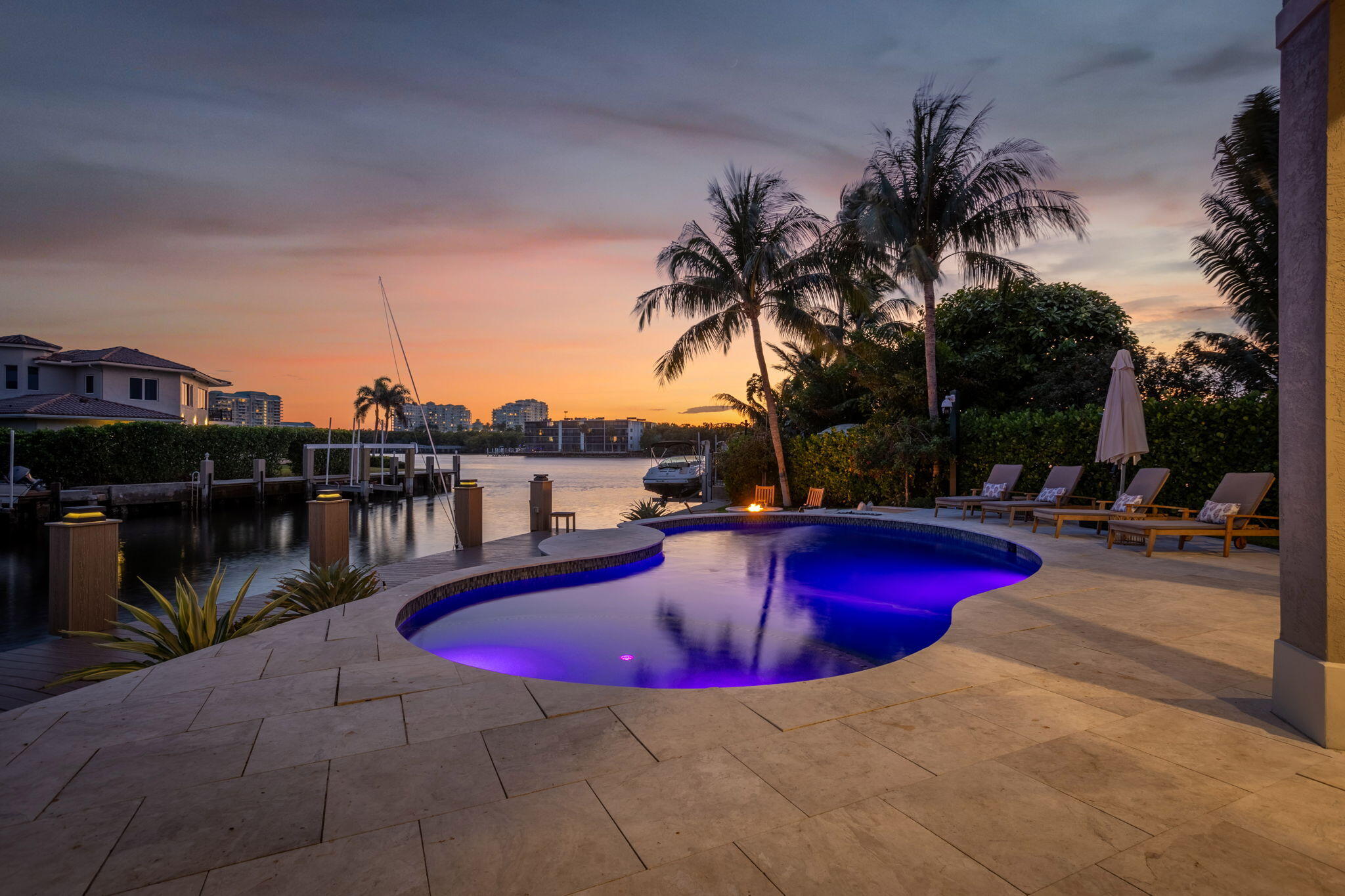 22 Eleuthera Drive Ocean Ridge, FL 33435 - Photo 90 of 92 Twilight Pool Area/Deck