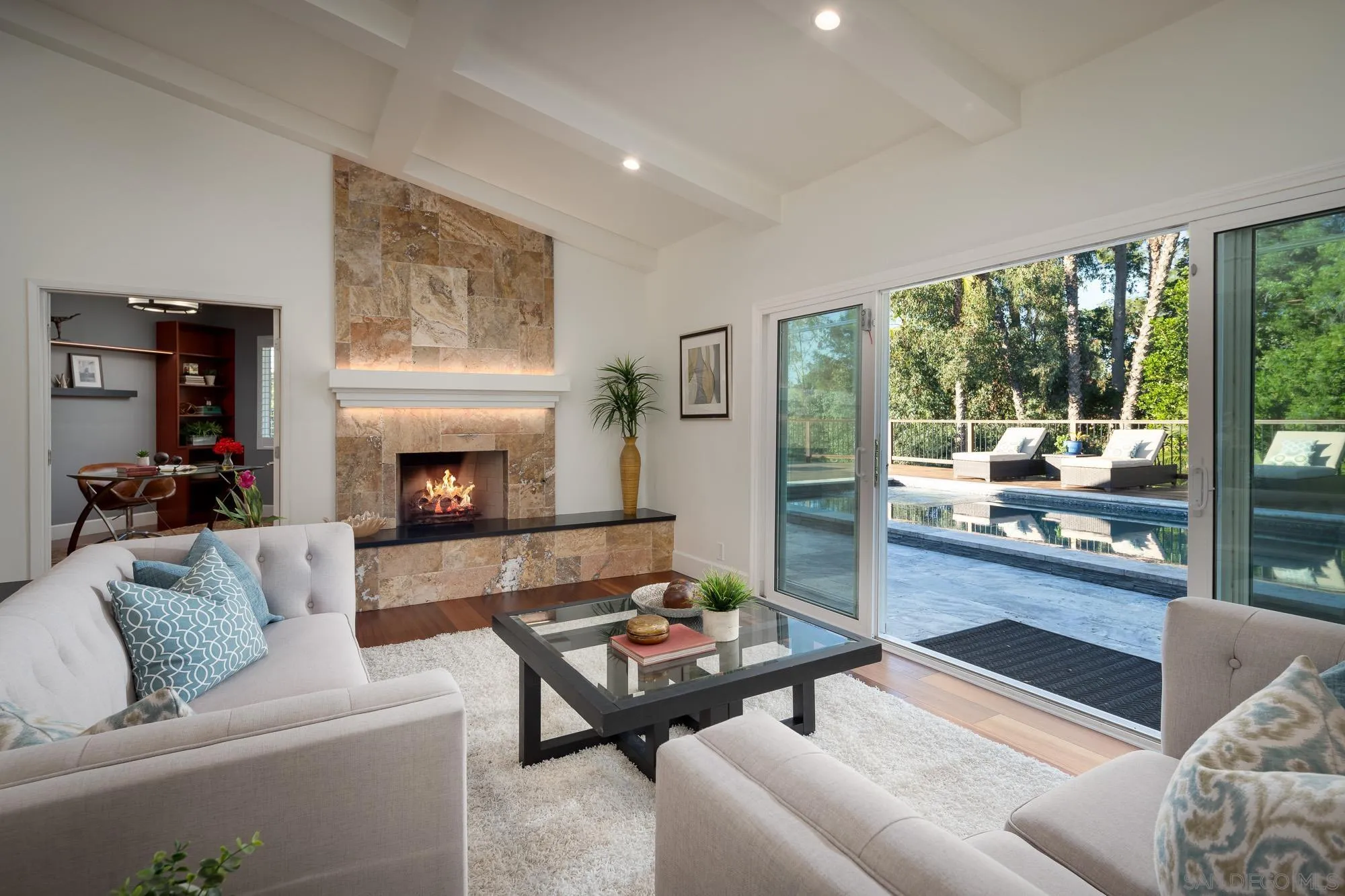 13384 Fallen Leaf Road Poway, CA 92064 - Photo 7 of 27 a living room with furniture and a fireplace
