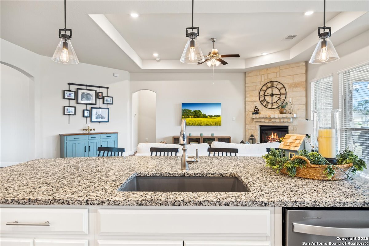 419 Heidelberg Road New Braunfels, TX 78132 - Photo 27 of 62 a view of living room with furniture and fireplace