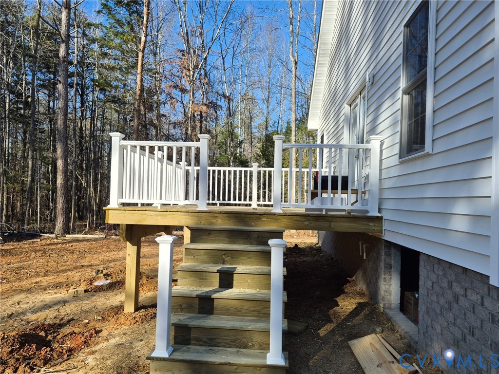 320 Vogel Road Cumberland, VA 23040 - Photo 15 of 20 Wooden deck featuring stairway