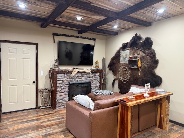 1437 Dividing Ridge Road Goodlettsville, TN 37072 - Photo 22 of 36 a living room with furniture a flat screen tv and a fireplace