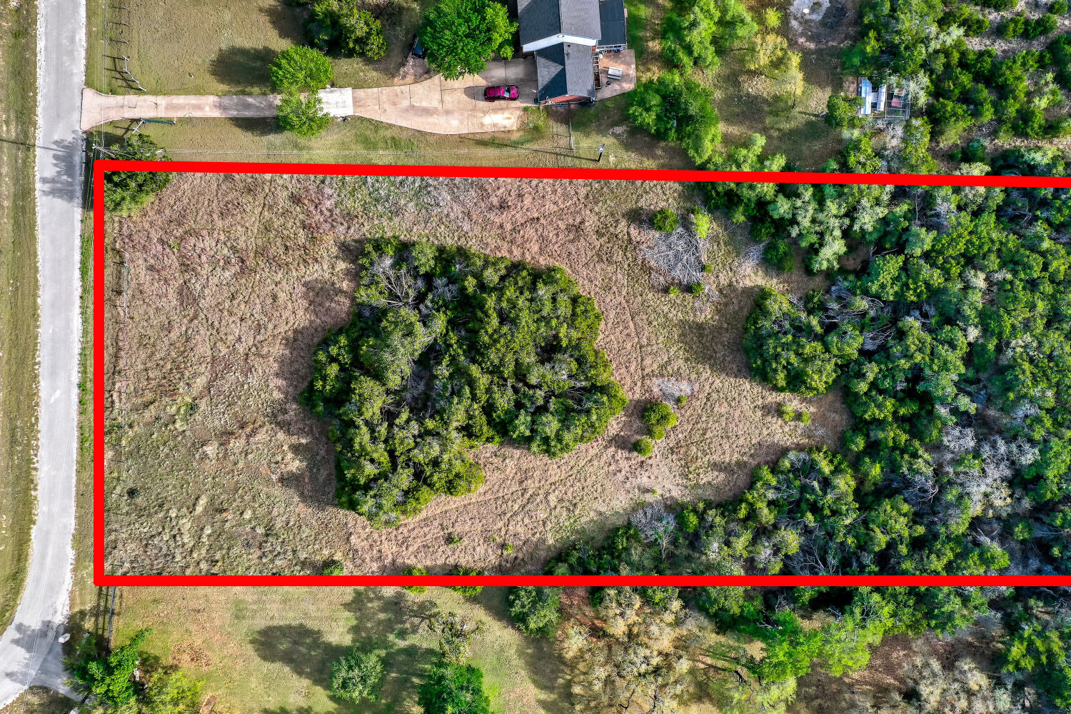 14034 Timberline Trail Austin, TX 78737 - Photo 2 of 17 Aerial view of property's location with property boundaries highlighted