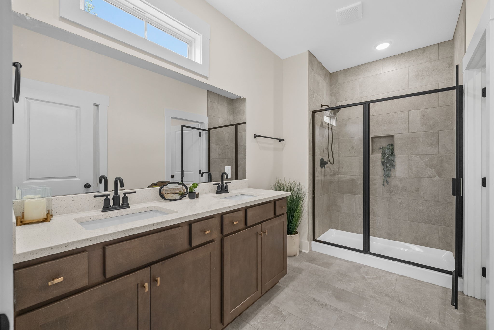 194 Dewberry Road Clarksville, TN 37042 - Photo 25 of 62 a bathroom with a double vanity sink mirror and shower