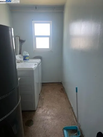 a room with a washer and dryer