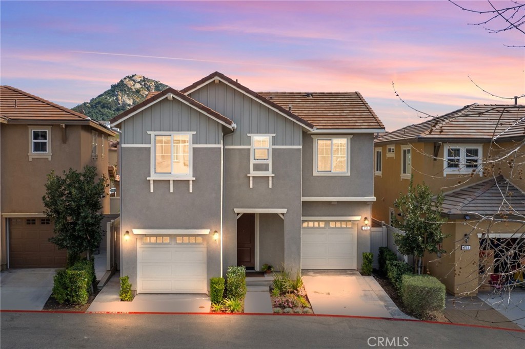 a front view of a house with yard