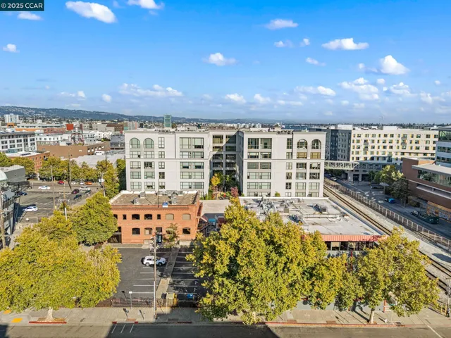 a view of a balcony with many windows