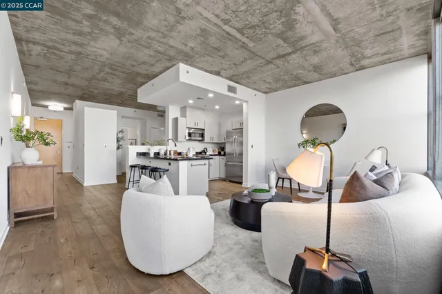 a living room with furniture