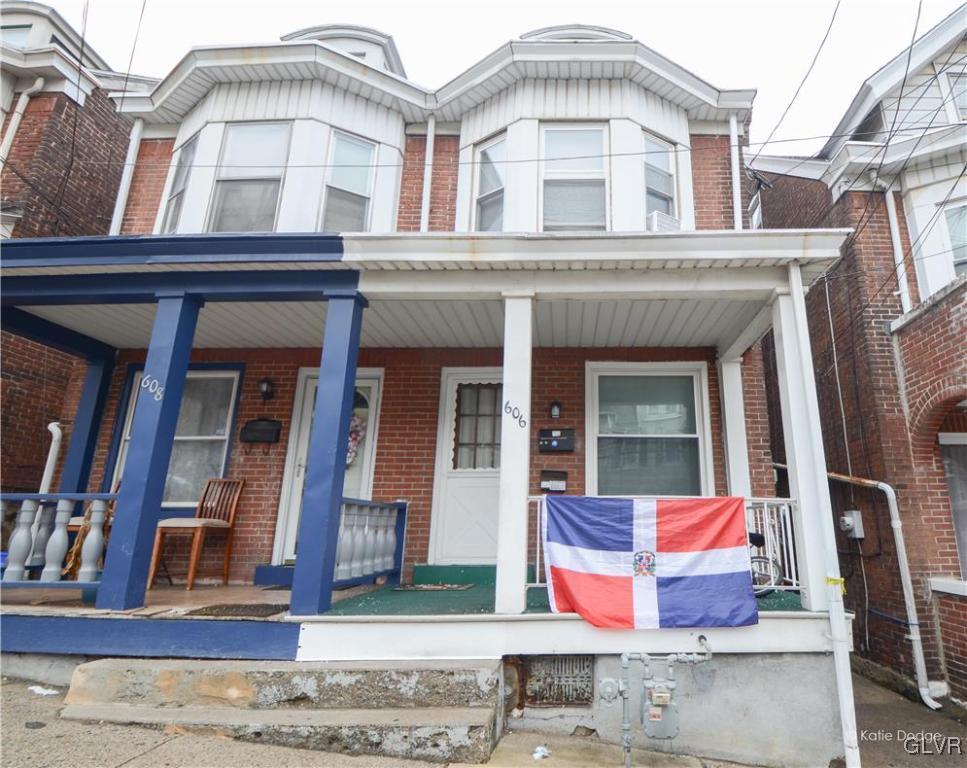 a front view of residential houses