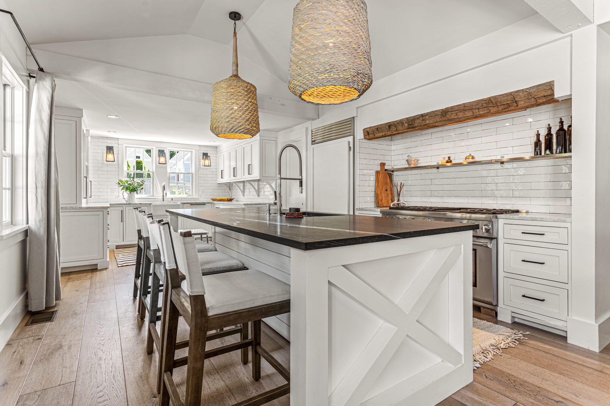 149 Old Stage Road Centerville, MA 02632 - Photo 18 of 69 a kitchen with stainless steel appliances granite countertop a stove a sink and a refrigerator