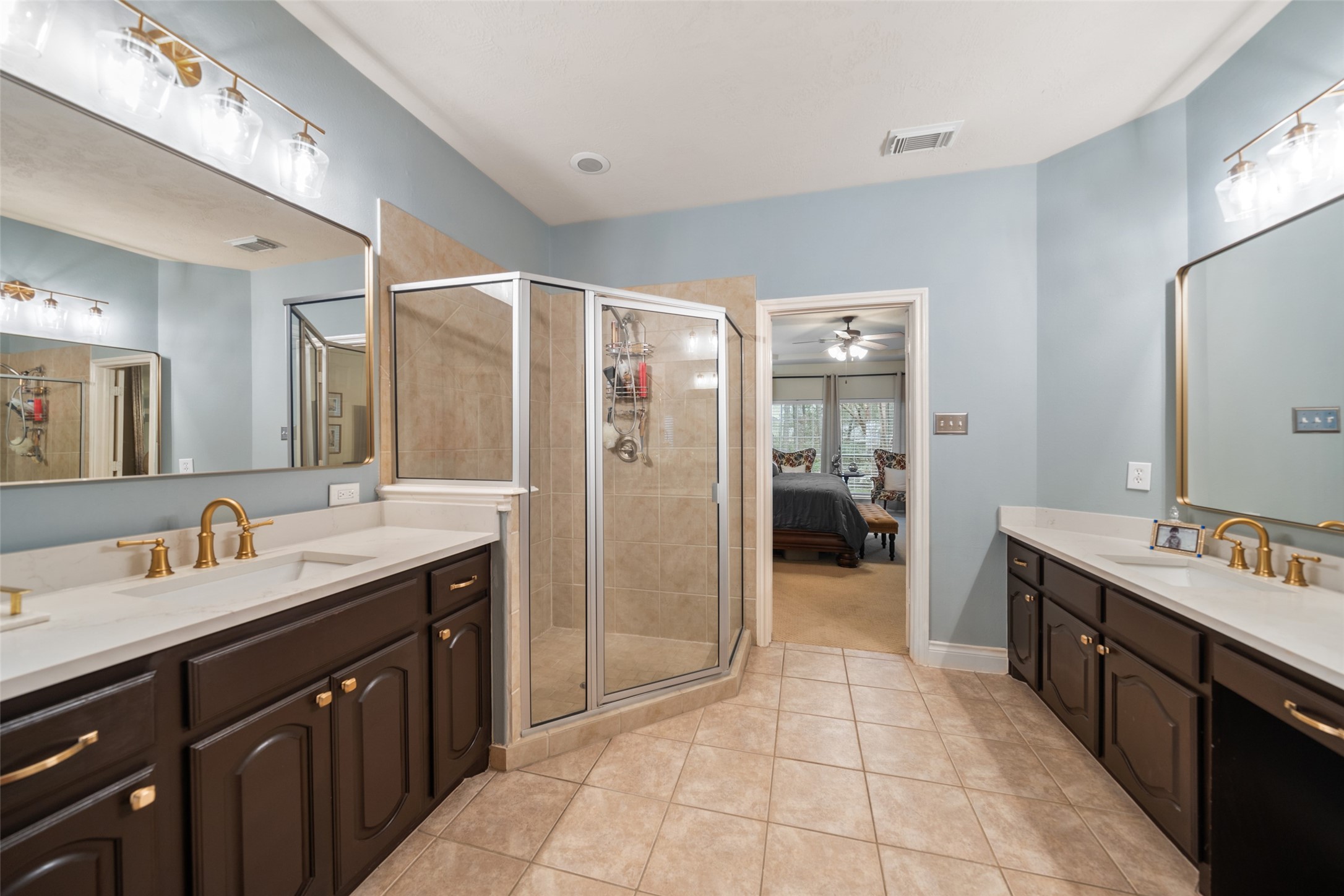 30719 Aldine Westfield Road Spring, TX 77386 - Photo 22 of 35 Primary Bathroom with Large Walk-in Shower