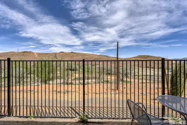 a view of a black gate