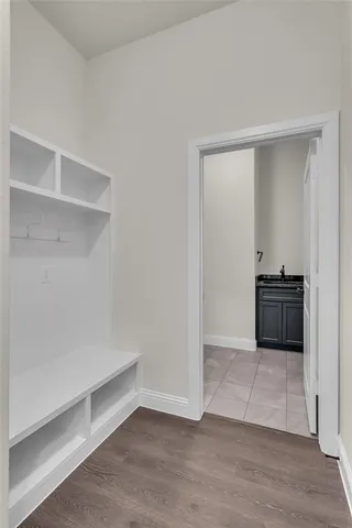 a view of a room with a hallway