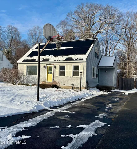 a front view of a house with a space