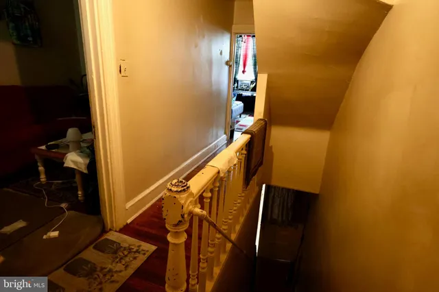 a view of hallway with stairs