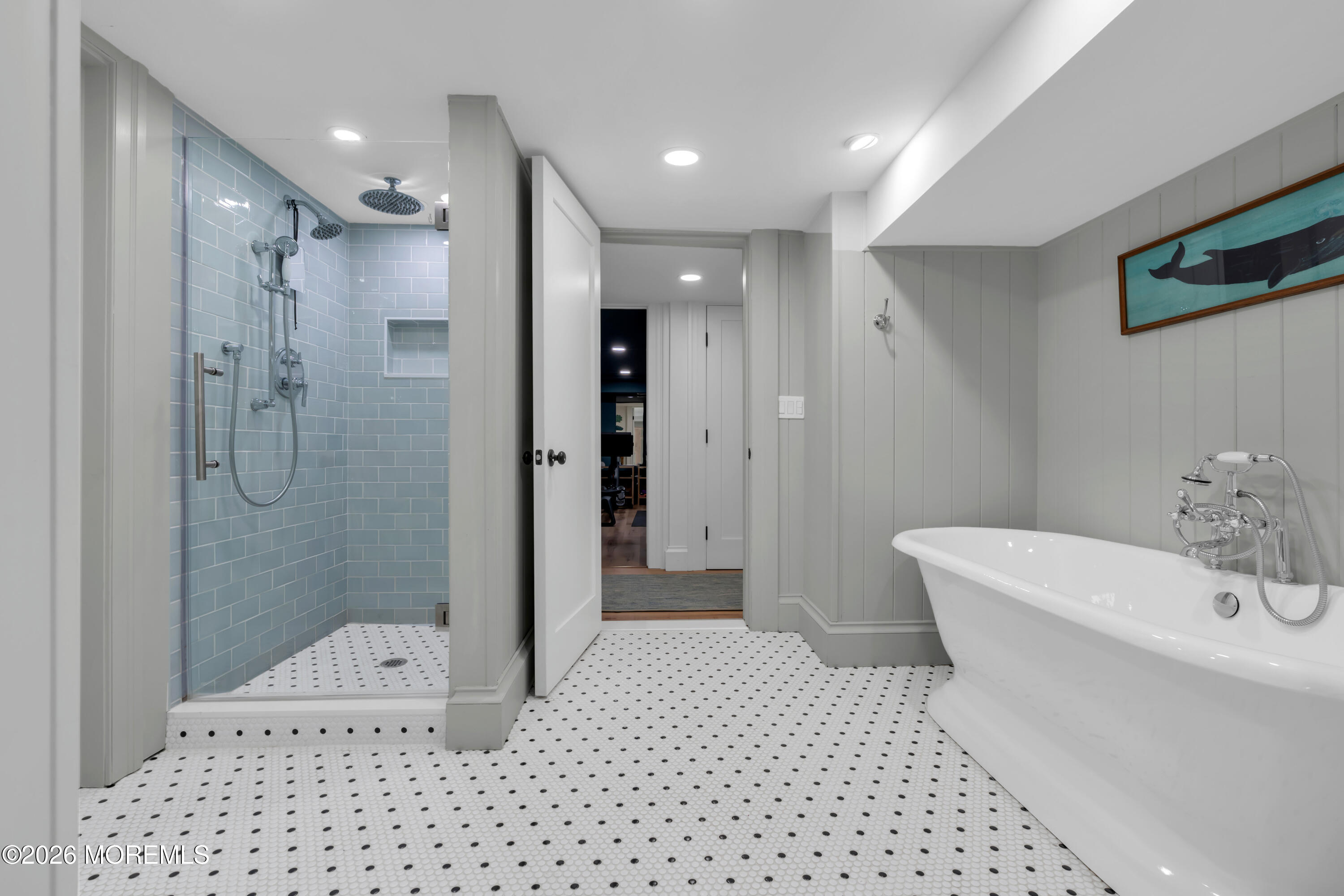 117 Madison Avenue Spring Lake, NJ 07762 - Photo 12 of 96 a bathroom with a sink a toilet a shower and a mirror