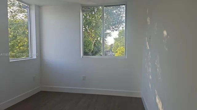 an empty room with a window