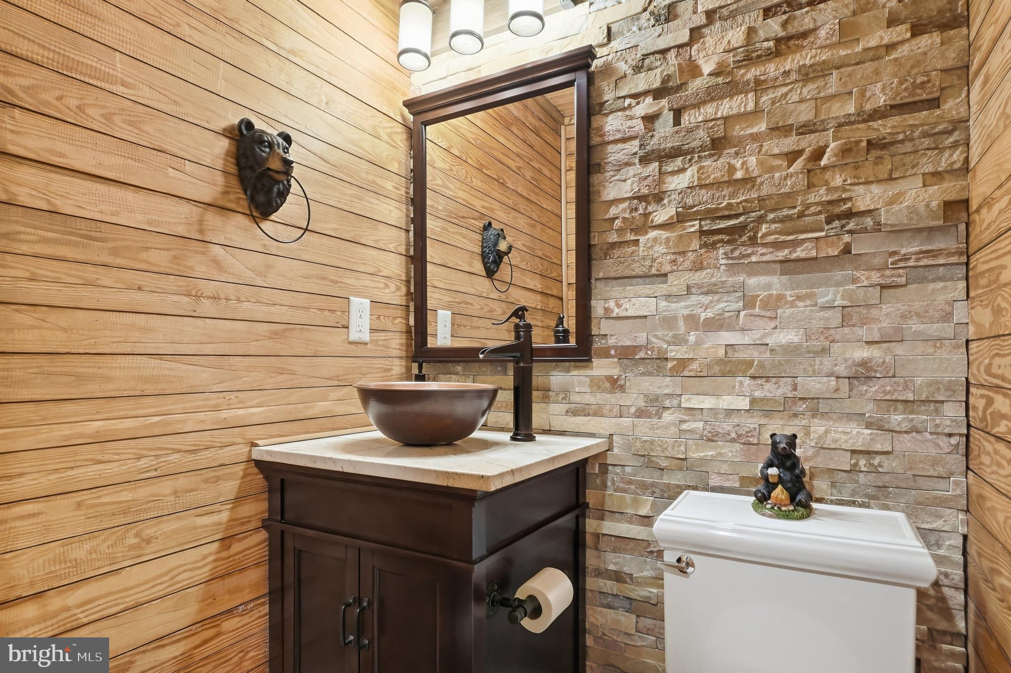 5276 Free State Road Marshall, VA 20115 - Photo 37 of 61 Charming rustic half bathroom with wooden accents.