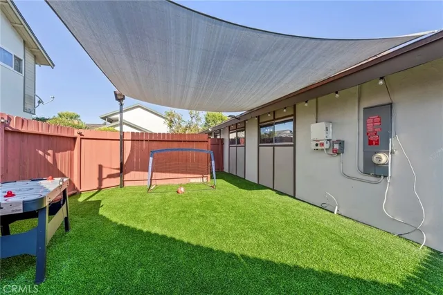 a view of a backyard with a garden
