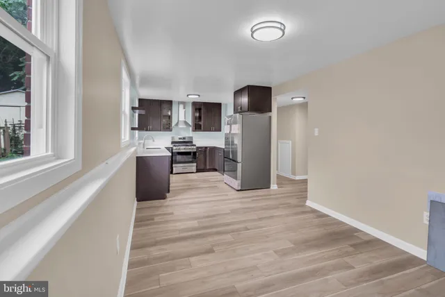 a view of kitchen and living room