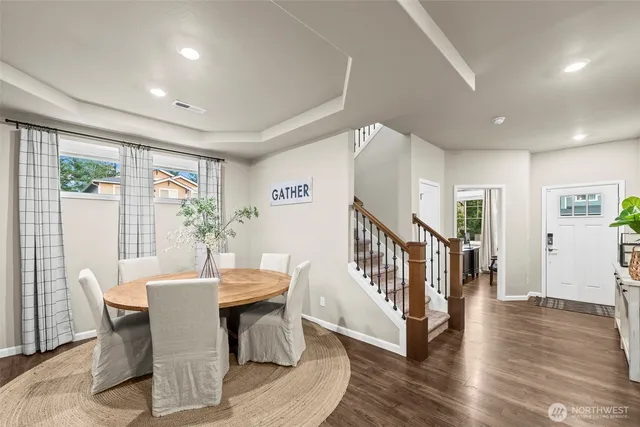 a living room with furniture