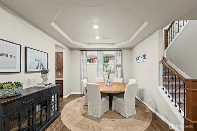 a large kitchen with lots of counter space and window