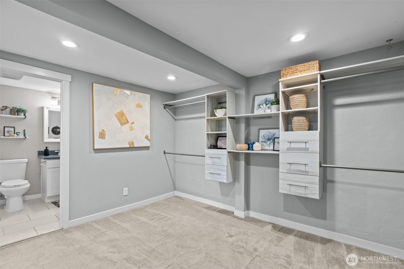 2018 Northeast 97th Street Seattle, WA 98115 - Photo 25 of 39 a kitchen with white cabinets and white appliances