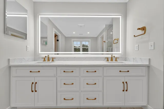 a bathroom with a shower