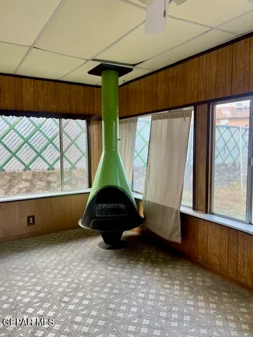 a living room with a large window