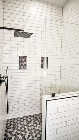 a bathroom with a shower