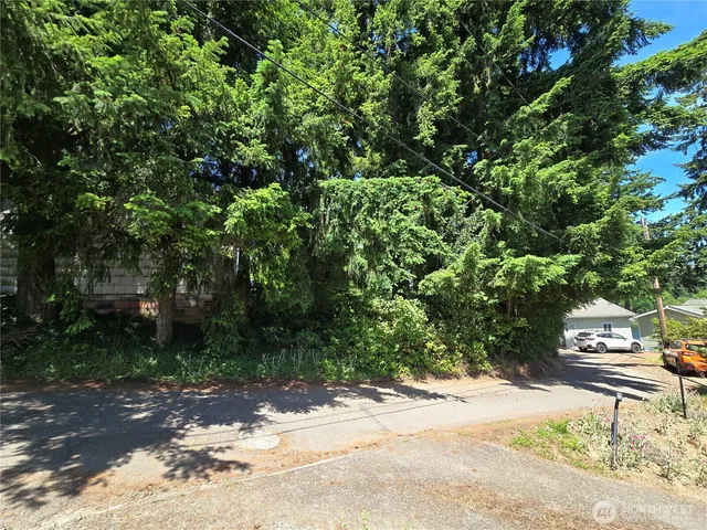 a backyard of a house with lots of green space