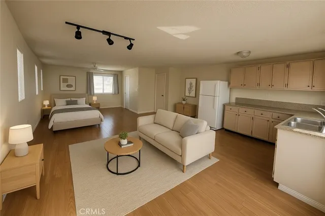 a view of livingroom and hardwood