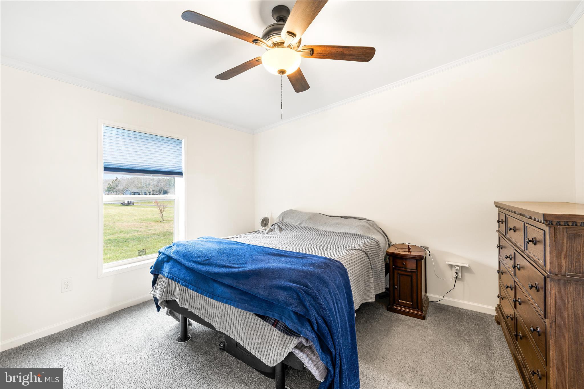 679 Oak Hill School Road Townsend, DE 19734 - Photo 14 of 50 a bedroom with a bed and a ceiling fan
