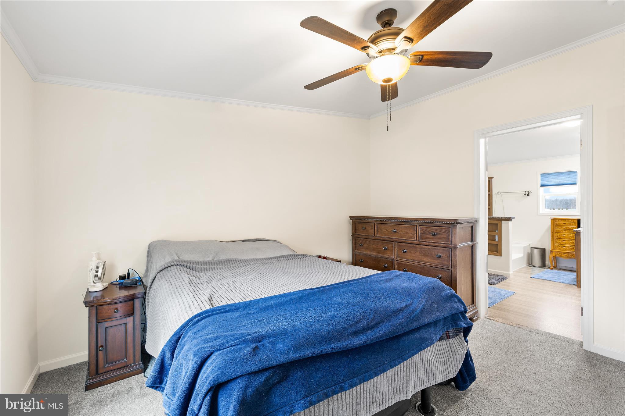679 Oak Hill School Road Townsend, DE 19734 - Photo 16 of 50 a bedroom with a bed and a chandelier