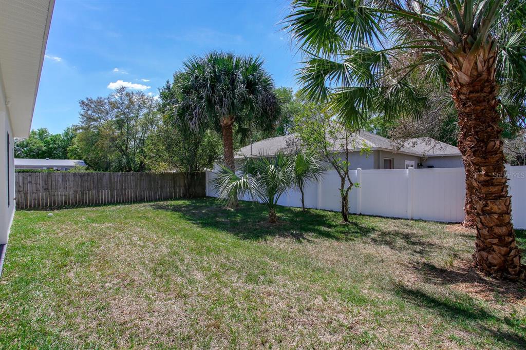 3040 Belcher Road Dunedin, FL 34698 - Photo 23 of 24 a backyard of a house with lots of green space