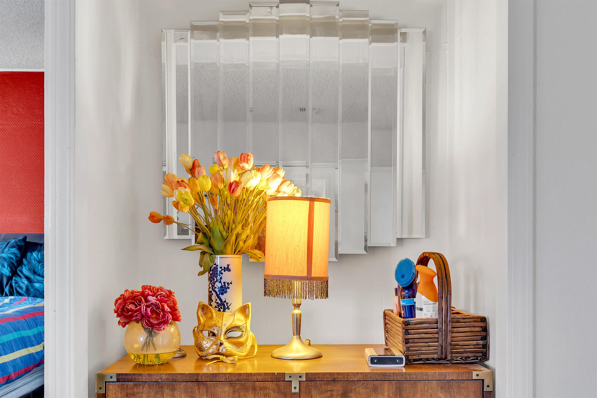 219 Stone Terrace Palm Springs, CA 92264 - Photo 15 of 41 a bathroom with a granite countertop sink and a mirror