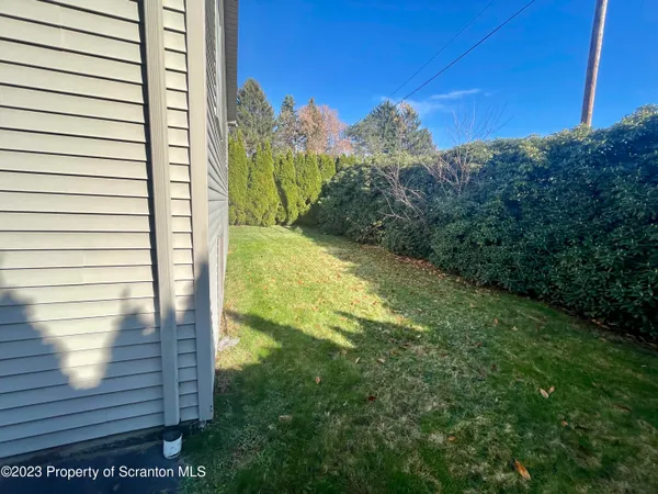 a view of a balcony with door