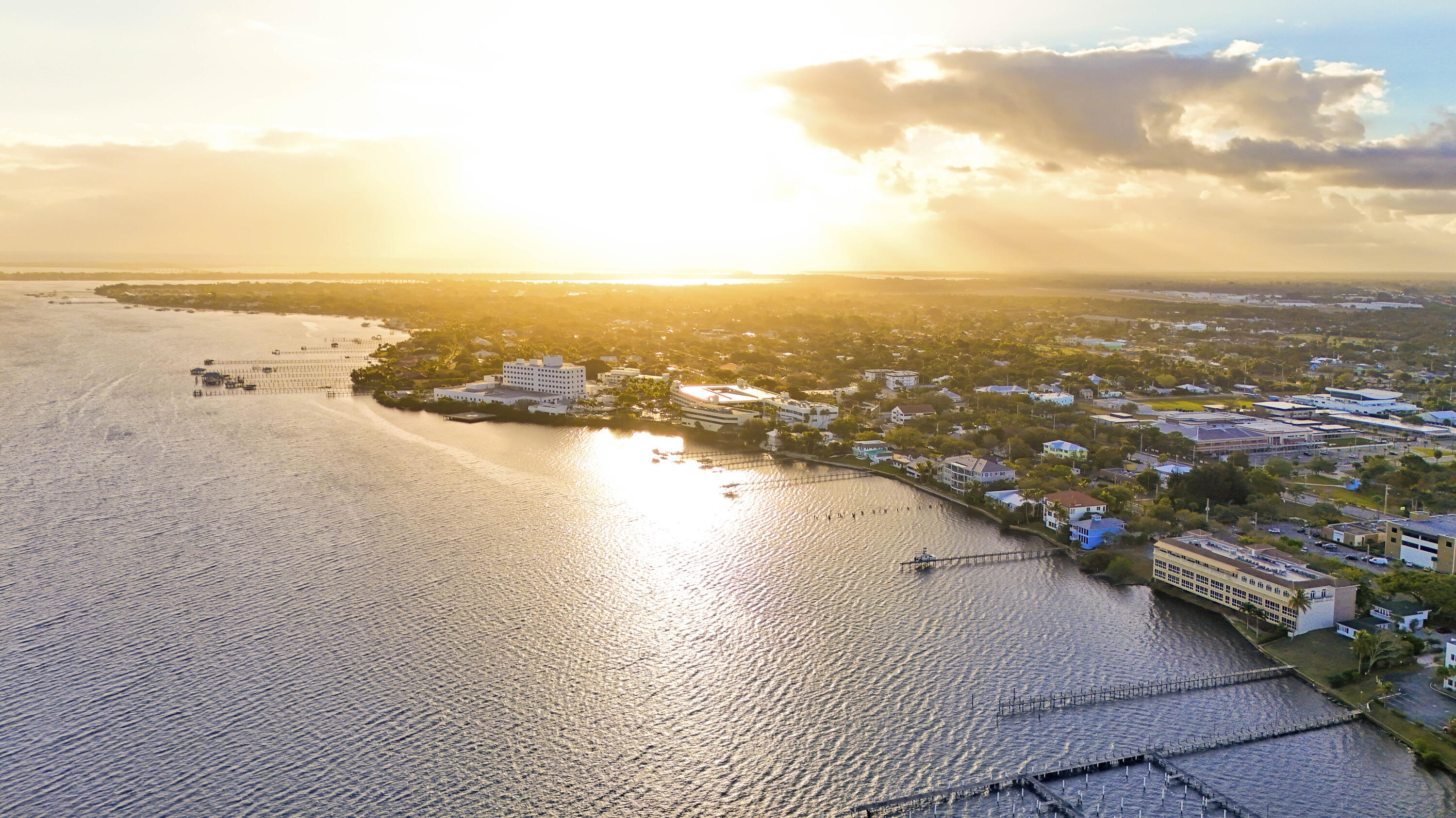 660 Southwest Yacht Basin Way Stuart, FL 34997 - Photo 41 of 42 an aerial view of ocean and residential houses with outdoor space
