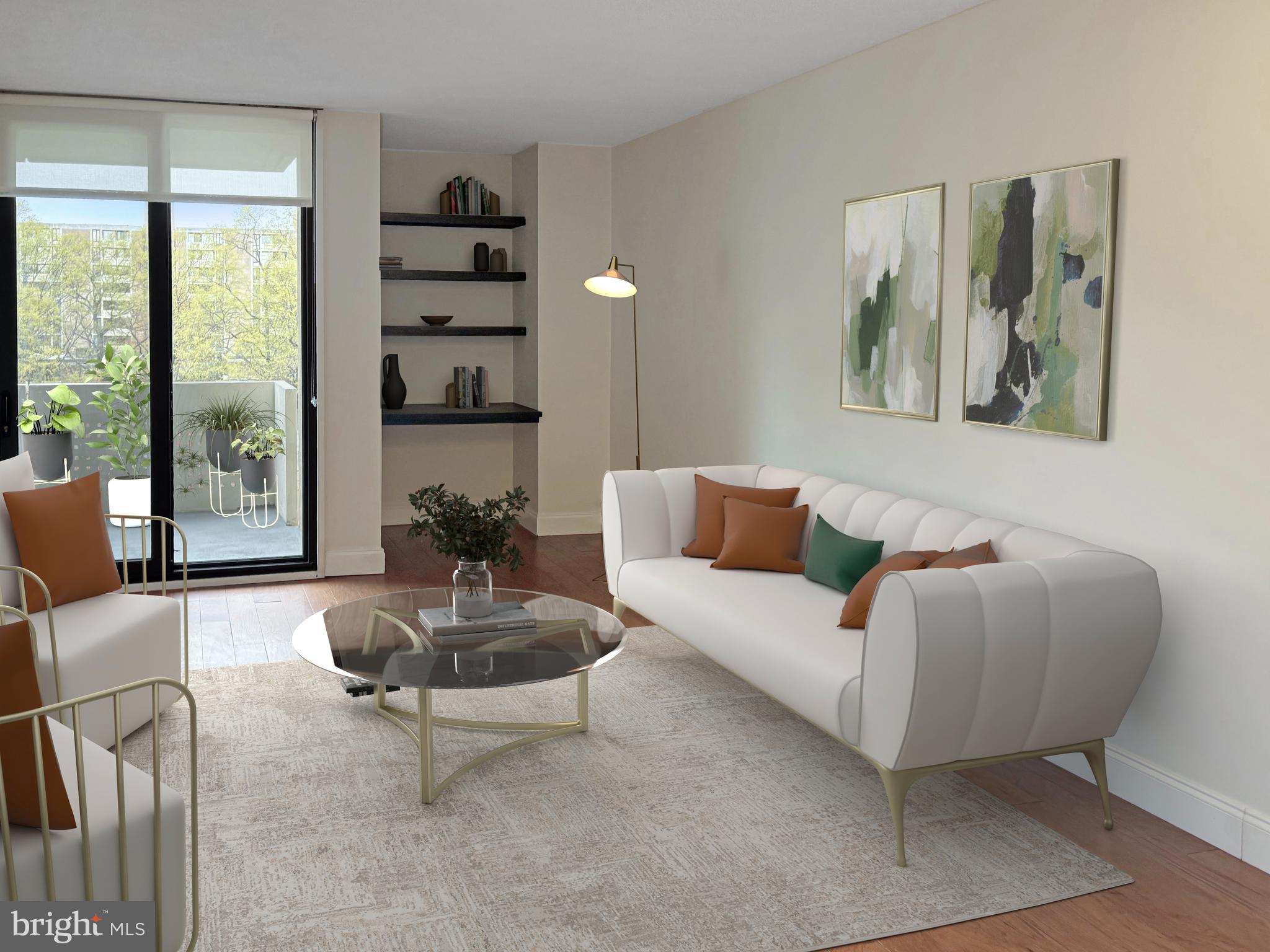 300 M Street Southwest, Unit N411 Washington, DC 20024 - Photo 2 of 13 a living room with furniture and a large window