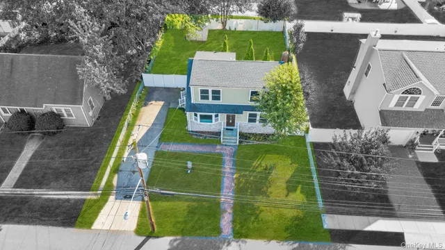 an aerial view of a house