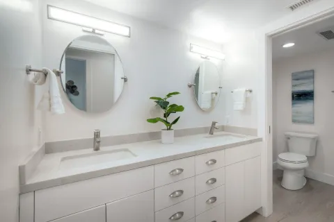 a view of swimming pool with a yard