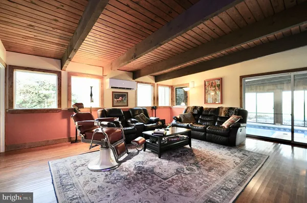 a living room with furniture