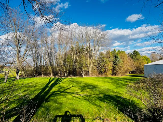 a view of a golf course with a garden
