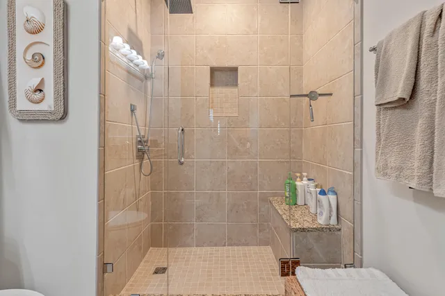 a bathroom with a shower