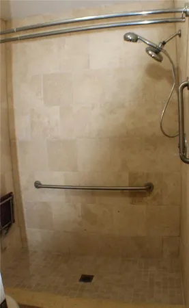 a bathroom with a shower