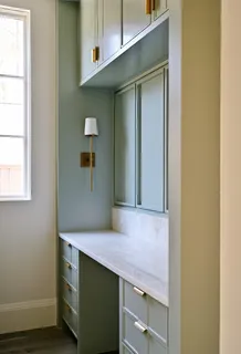 a kitchen with sink and window