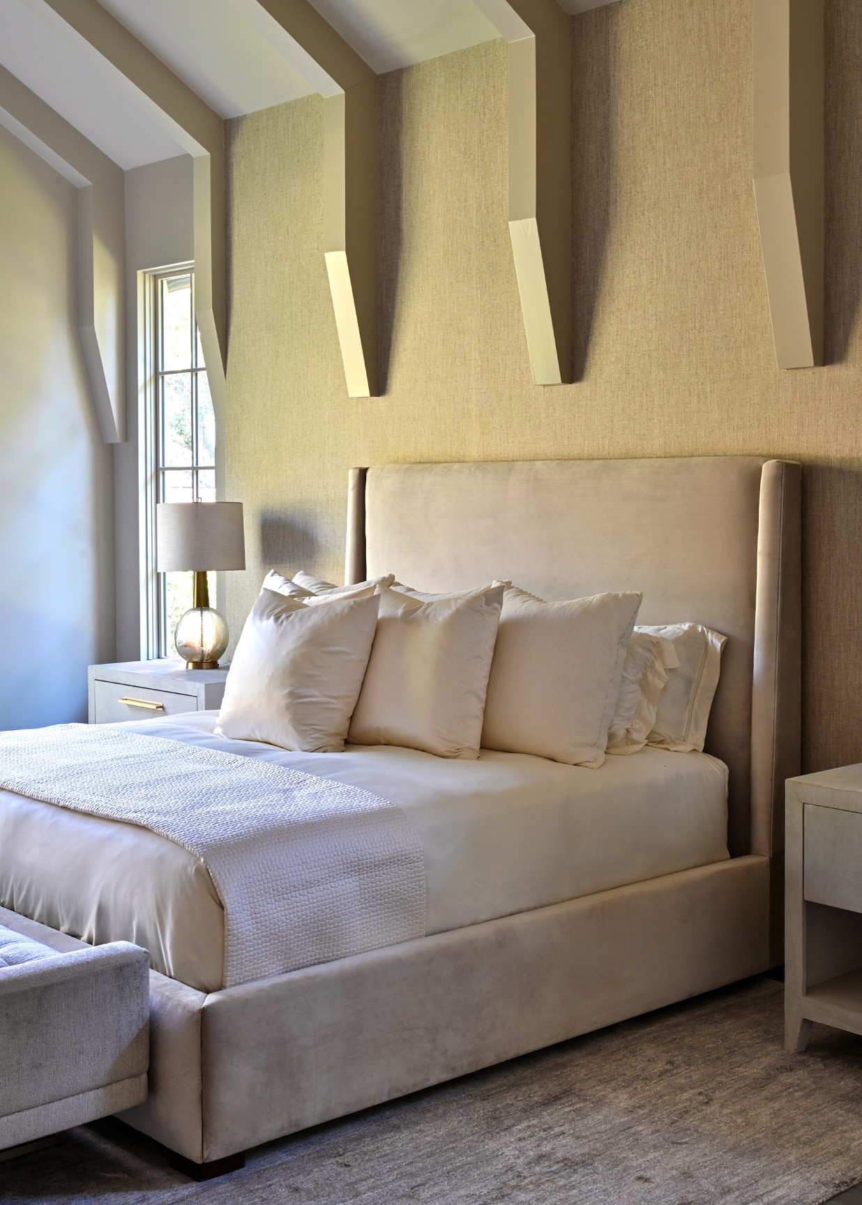 11710 Wendover Lane Houston, TX 77024 - Photo 25 of 50 Alternate view of the primary bedroom highlighting ceiling detail and natural light