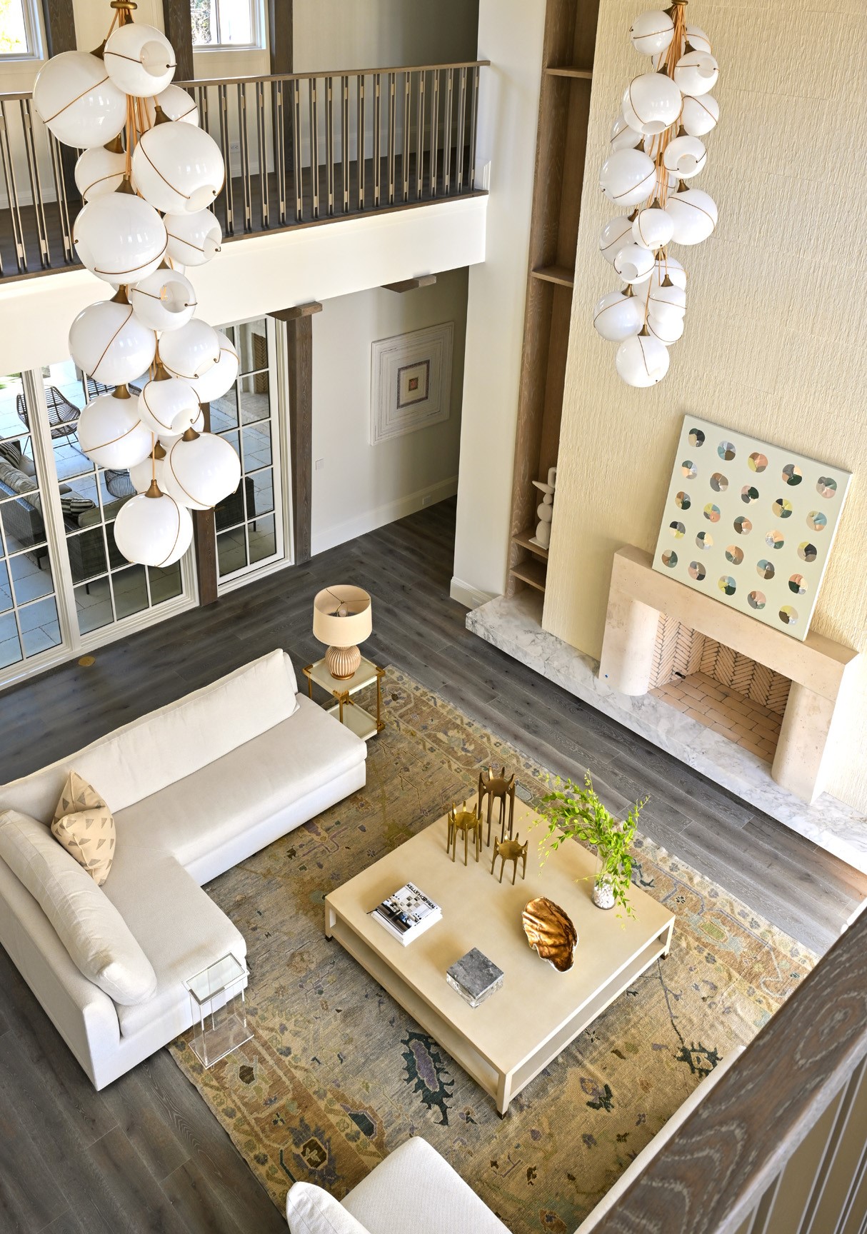 11710 Wendover Lane Houston, TX 77024 - Photo 30 of 50 Upper-level view overlooking the living room and fireplace below