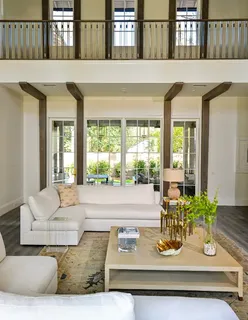 a living room with furniture
