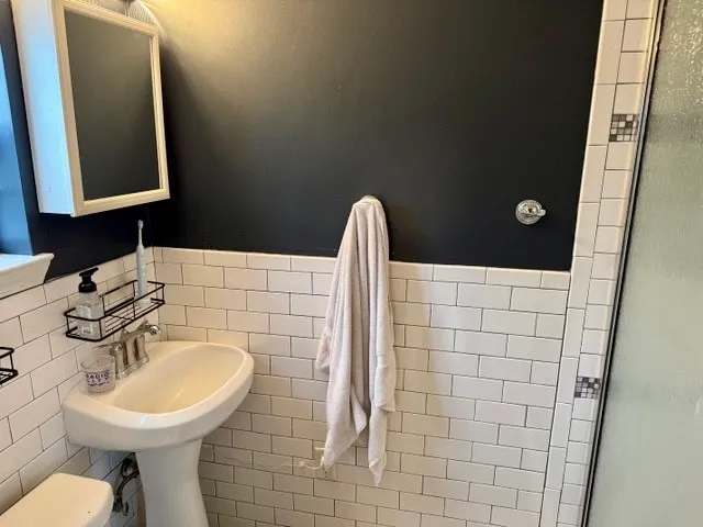 a bathroom with a shower