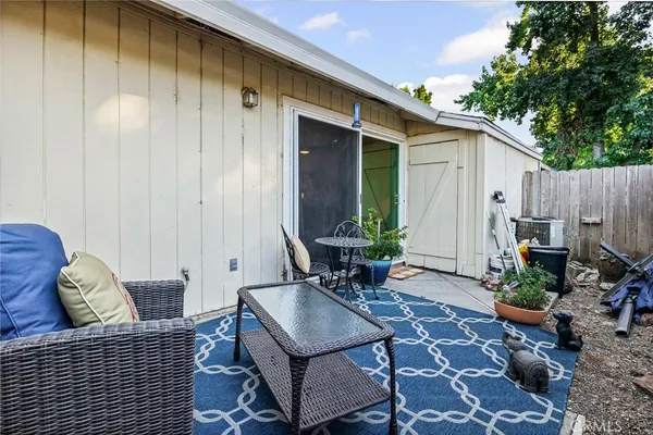 a outdoor space with furniture
